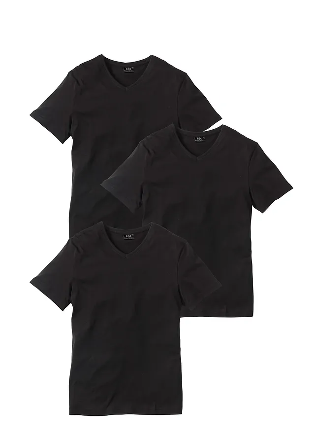 Tricou cu decolteu în V (set/3 buc.)