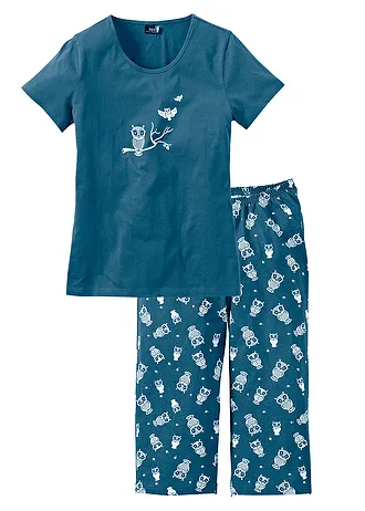 Capri pyjama met korte mouwen (2-dlg.)