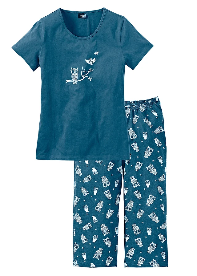 Capri pyjama met korte mouwen (2-dlg.)