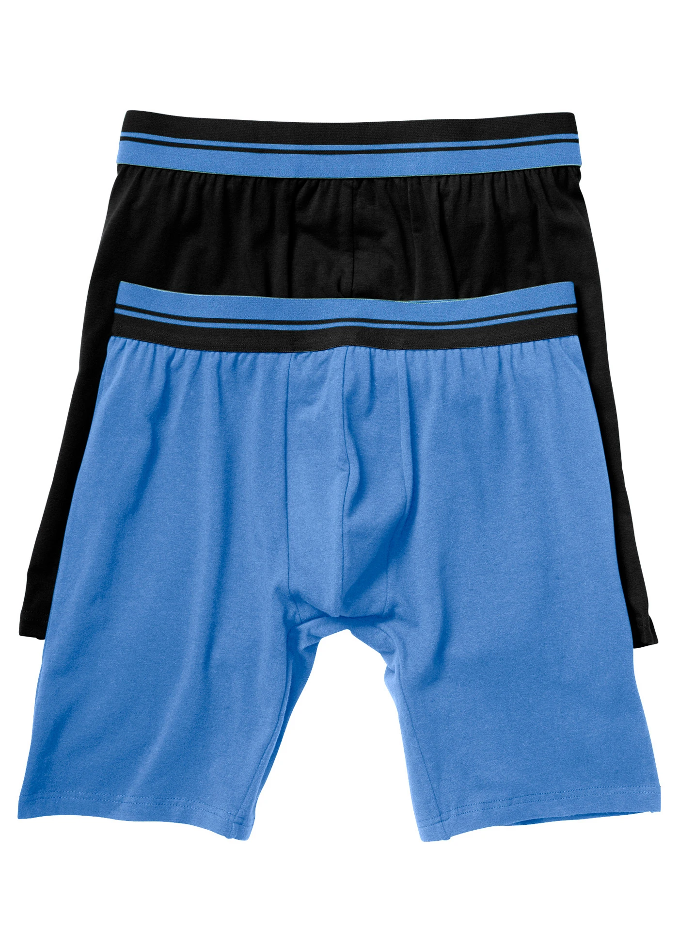 Chilot boxer lung mulat cu bumbac (set/2 buc.) • negru+albastru mediu • magazin bonprix