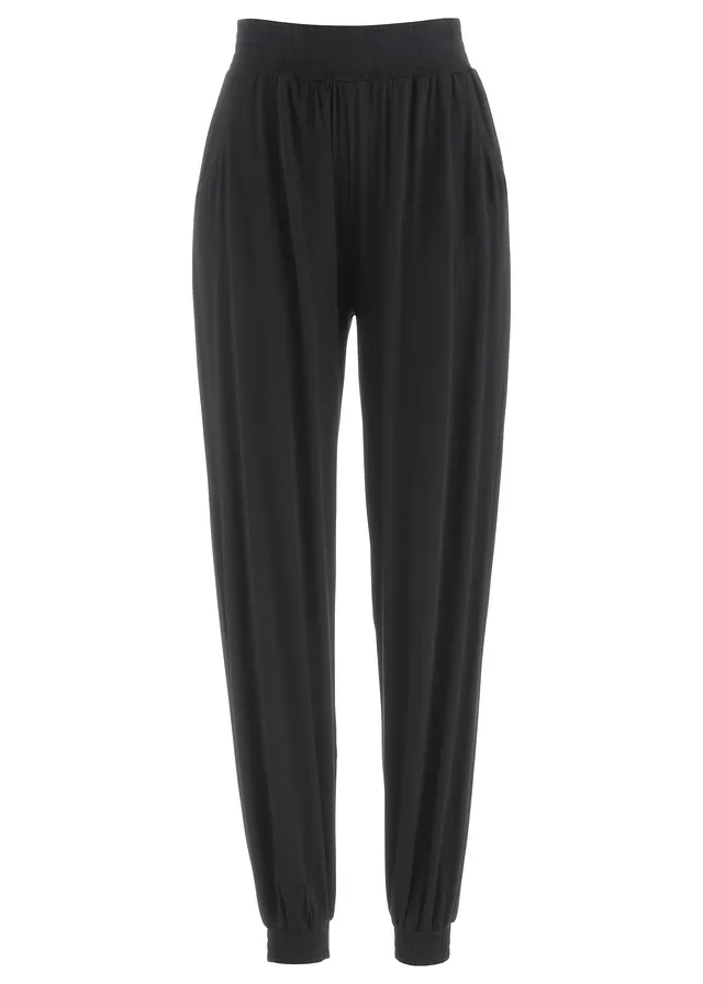 Jersey broek van viscose • zwart • bonprix online shop