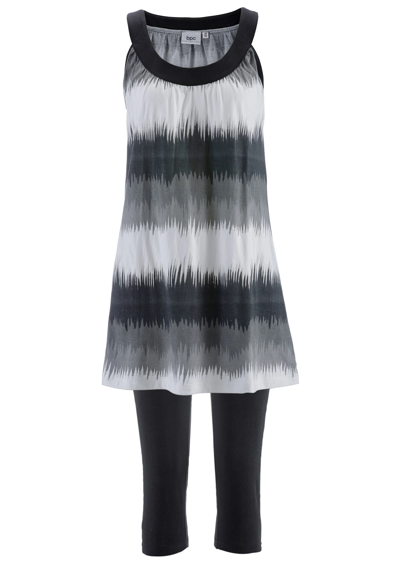 Jurk + capri legging (2-dlg. set) • zwart grafische print • bonprix online shop