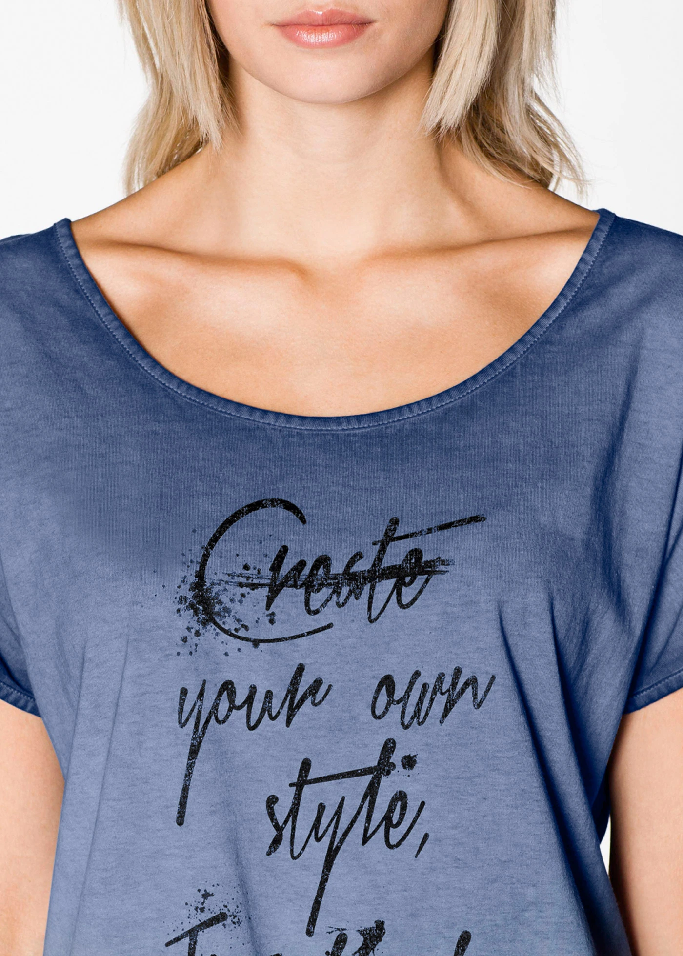 Žerzejové šaty z čisté bavlny • modrá washed • bonprix obchod