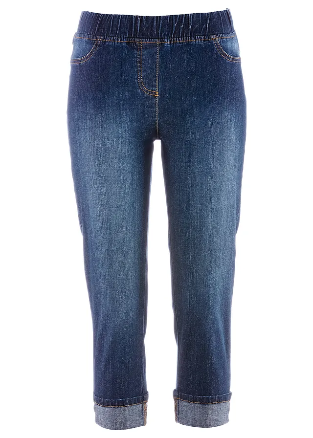 Jeggings 3/4 din bumbac, cu bată medie