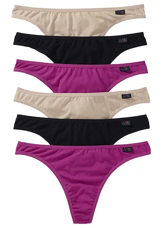 Kalhotky tanga s organickou bavlnou (6 ks v balení)