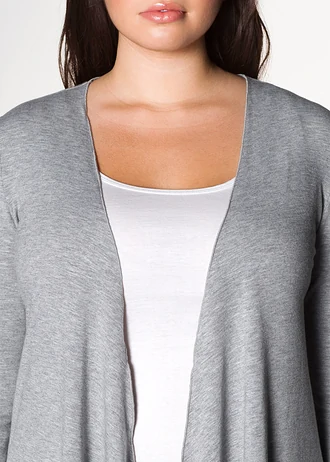 Gilet fluide en viscose mélangée, Couleur: gris clair chiné