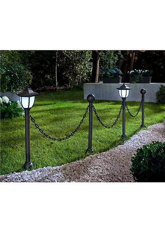 Éclairage solaire bordure de chemin avec chaîne • noir • Boutique bonprix