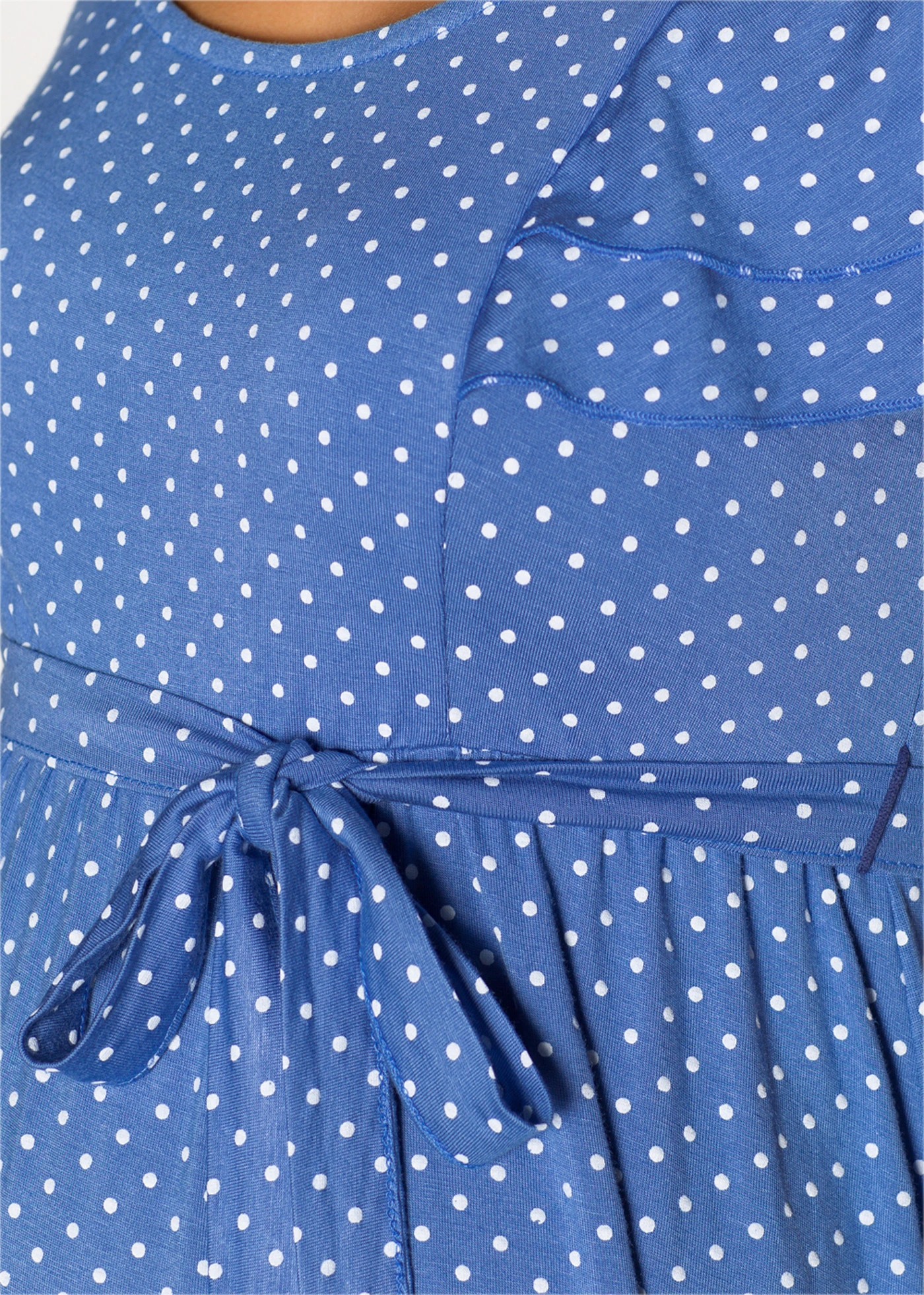 Těhotenské šaty z viskózového žerzeje • nebesky modrá s puntíky • bonprix obchod