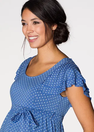 Těhotenské šaty z viskózového žerzeje • nebesky modrá s puntíky • bonprix obchod