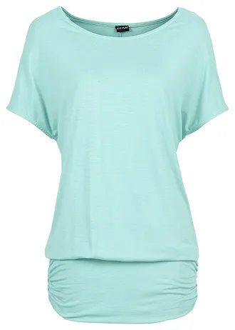 Bluză din material moale cu viscoză, culoare: verde-mentă pastel