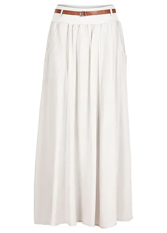 Maxirok met riem (2-dlg. set), Kleur: beige