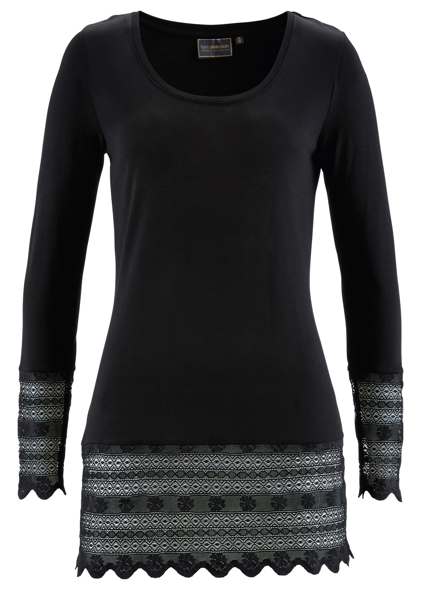 T-shirt long à dentelle • noir • product-page.page-title-suffix