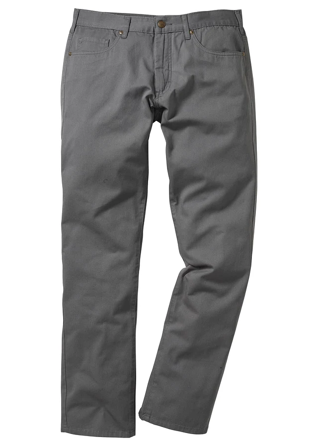 Spodnie regular fit z bawełnianego diagonalu, straight - Bonprix
