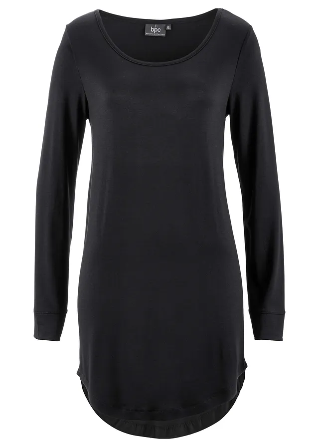 Bluză lungă din viscoză, cu mâneci lungi