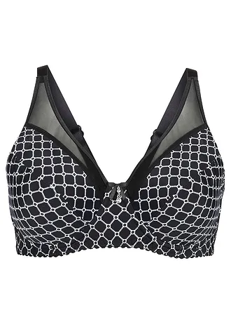 Soutien-gorge minimiseur avec mesh, Couleur: noir-blanc imprimé