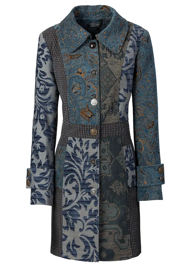 Palton scurt cu design jacquard sofisticat