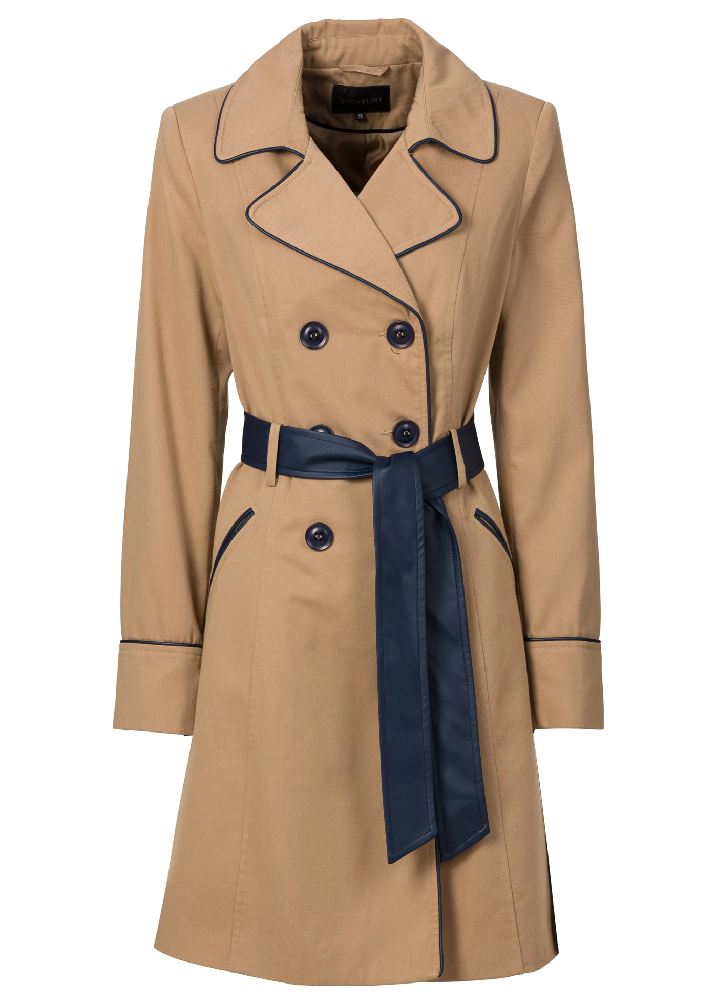 Trenchcoat in A-lijn • mat camel • bonprix online shop