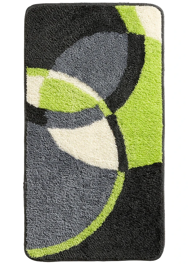 Badmat met kleurrijke print, Kleur: groen