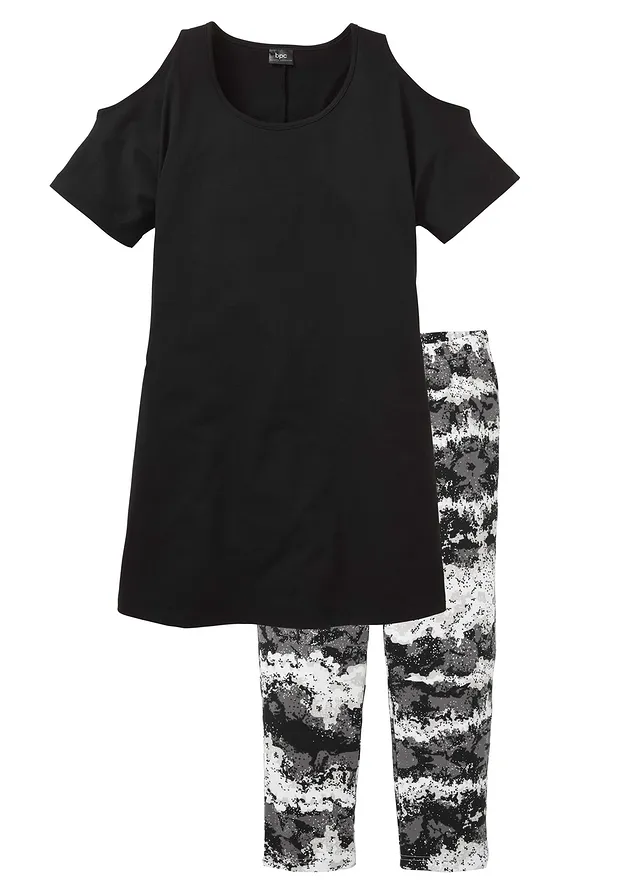 Pijama capri cu mâneci scurte