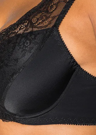 Soutien-gorge à coques et dentelle, Couleur: noir