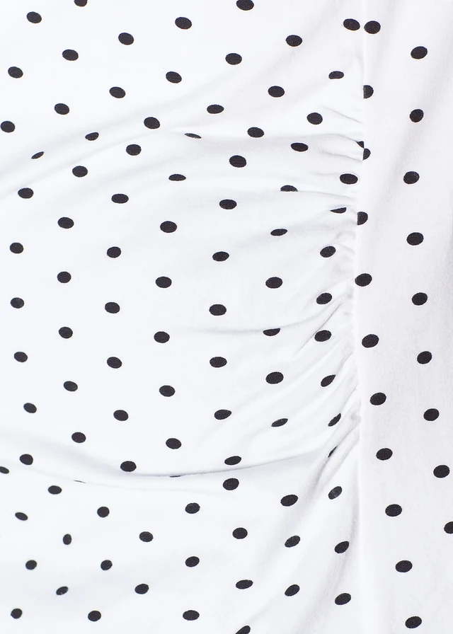 Bluză gravide 2 buc., din bumbac organic, cu buline • alb+bleumarin+negru punctat • magazin bonprix