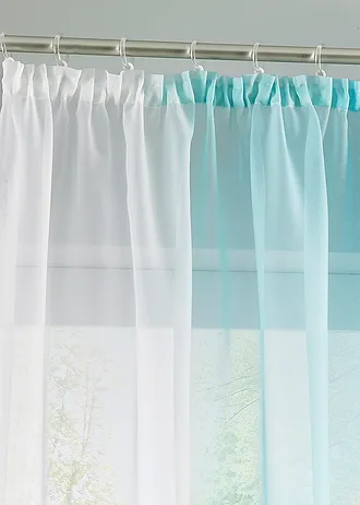 Záclona s barevným přechodem (2 ks), s recyklovaným polyesterem • modrá • bonprix obchod