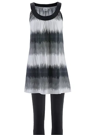 Jurk + capri legging (2-dlg. set) • zwart grafische print plus size • bonprix online shop