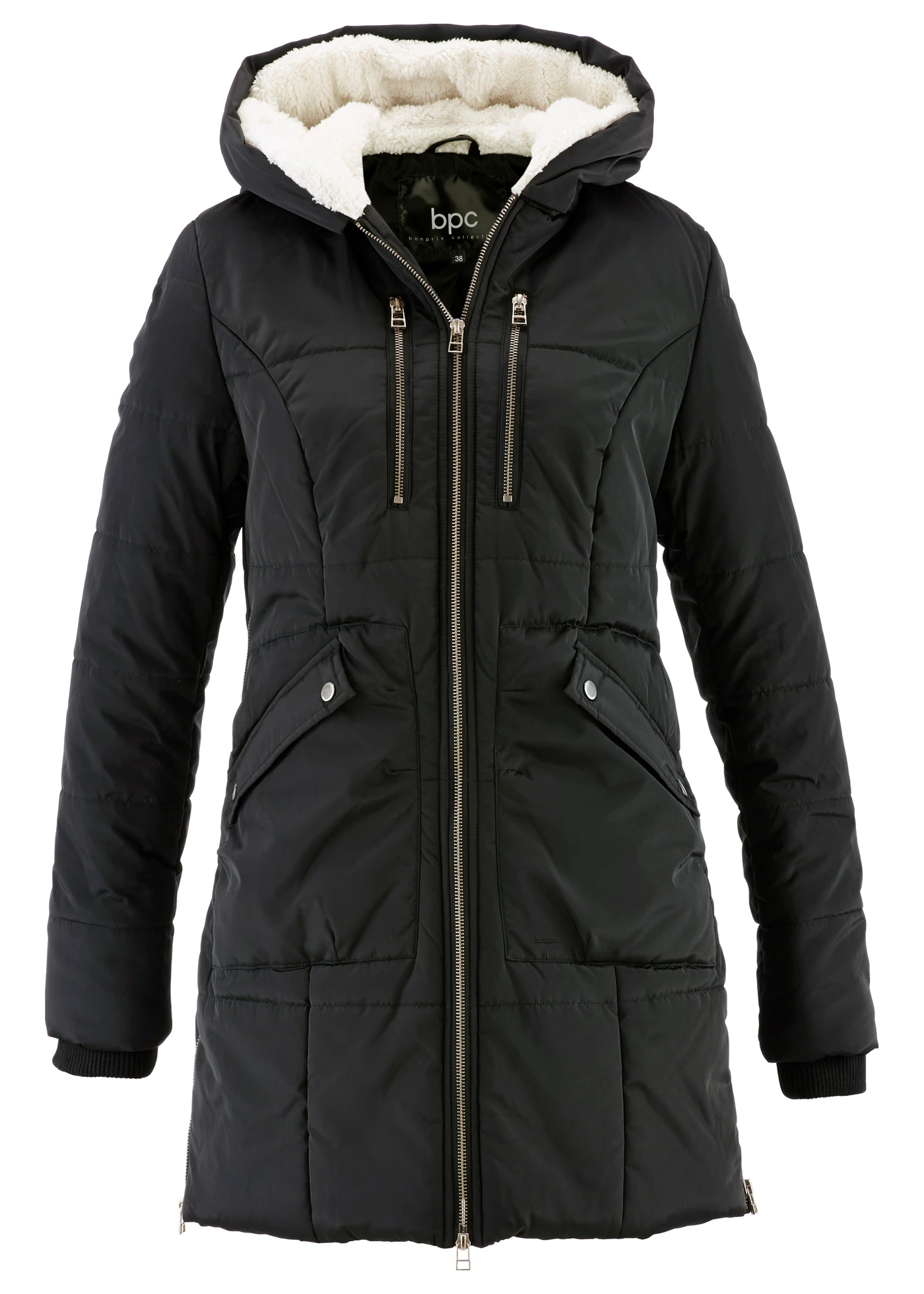 Bunda s podšívkou v kapuci • černá • bonprix obchod