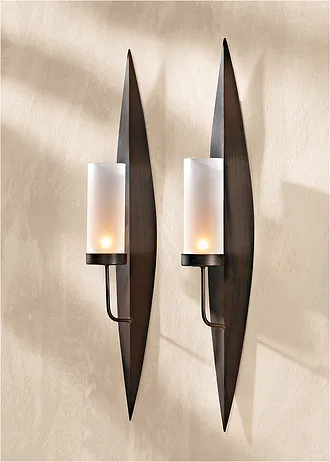 Nástěnný svícen (2 ks v balení) • hnědá • bonprix obchod