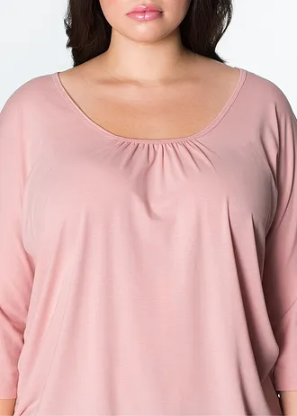 Oversized shirt in een viscosemix, Kleur: zwart