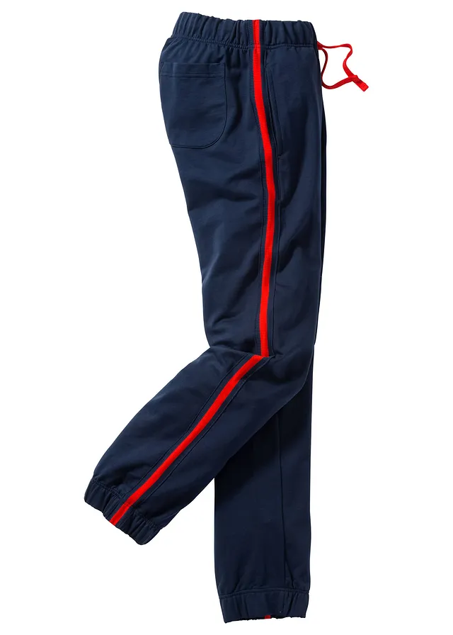 Pantaloni jogging cu detalii contrastante