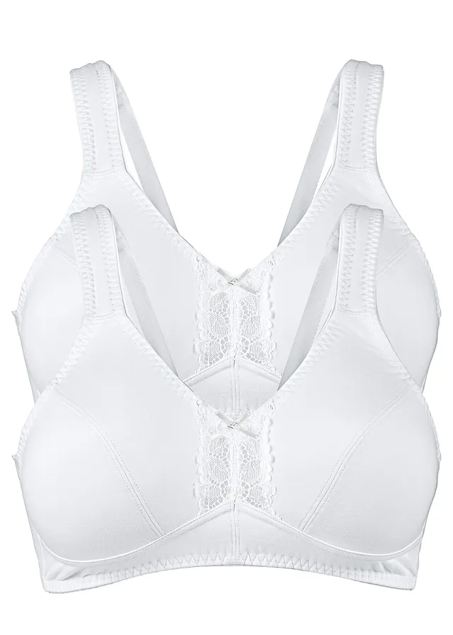 Set de 2 sutien fără arcuri, cu bumbac organic