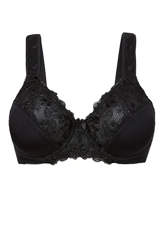 Zmenšovací podprsenka s polstrovanými ramínky, barva: černá