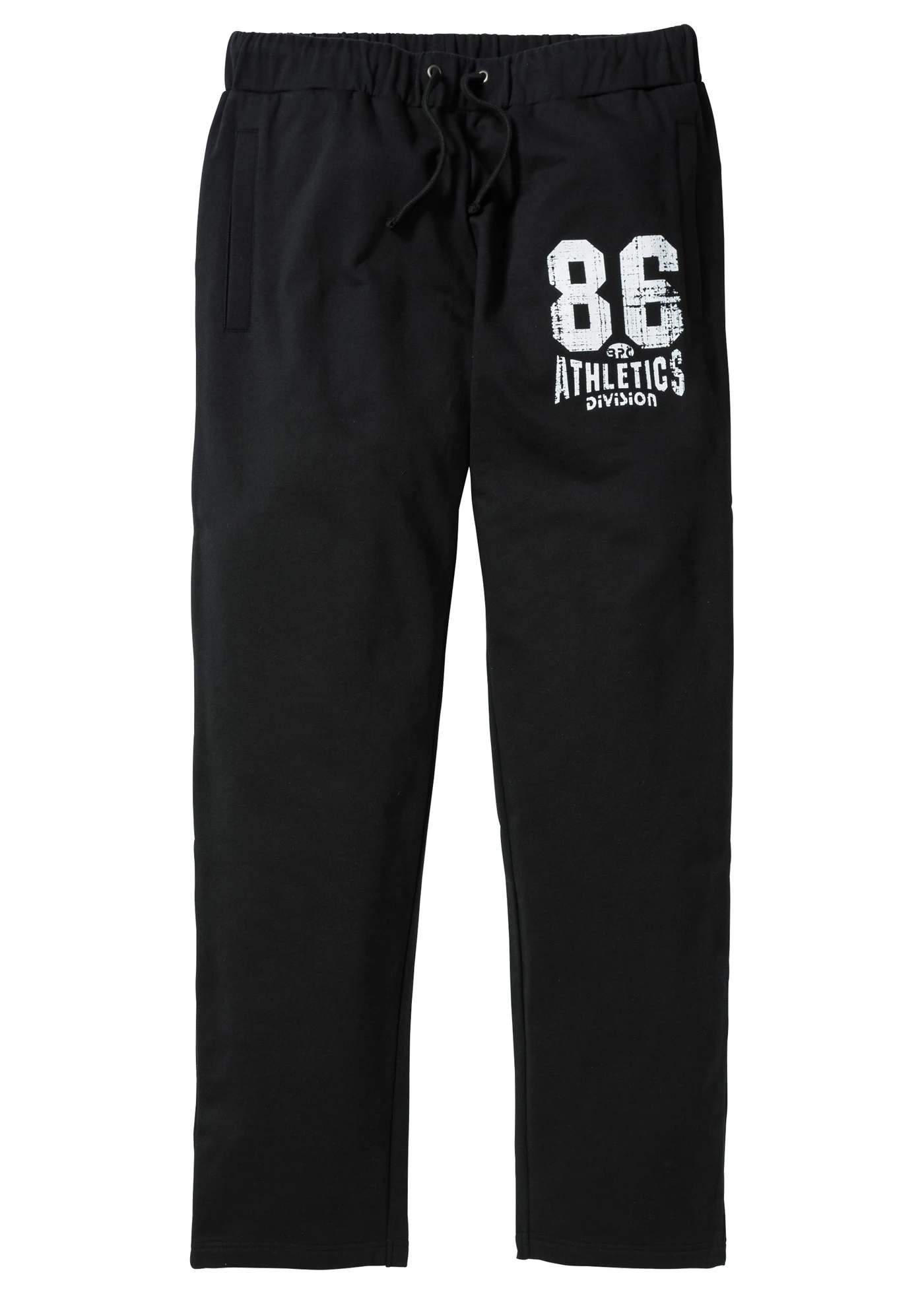 Joggingbroek van biologisch katoen met sportieve details • zwart • bonprix online shop