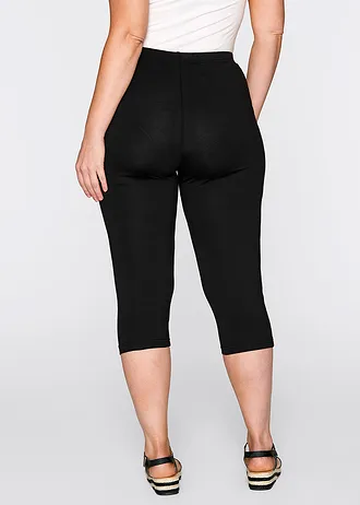 Lot de 2 leggings corsaire étroits, Couleur: blanc/noir