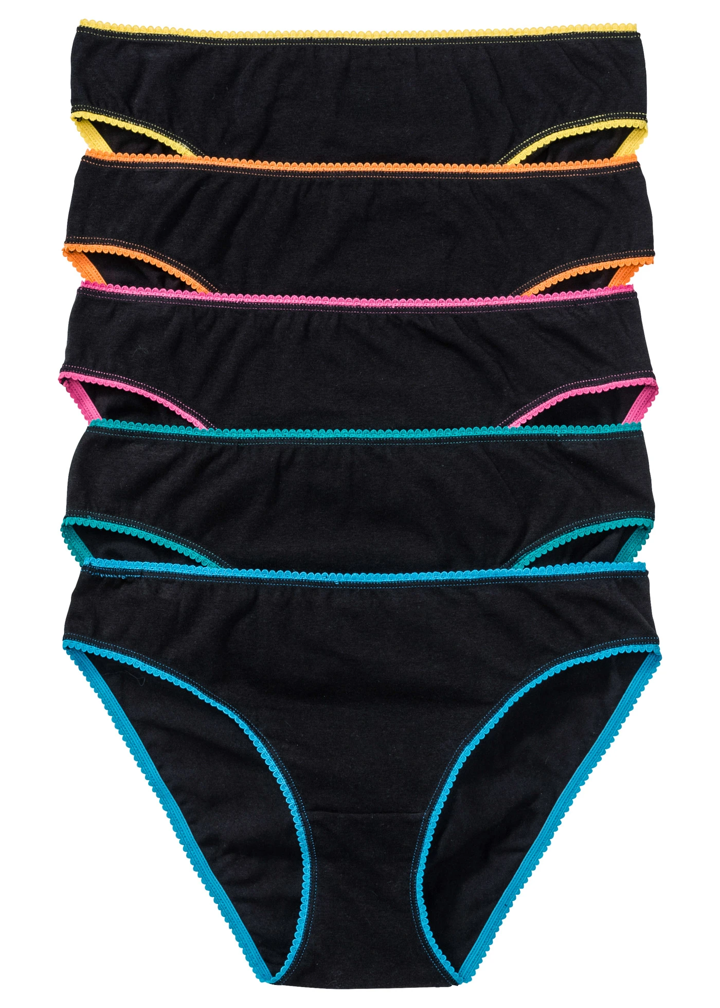 Slip met zacht katoen (set van 5) • zwart+multicolor • bonprix online shop