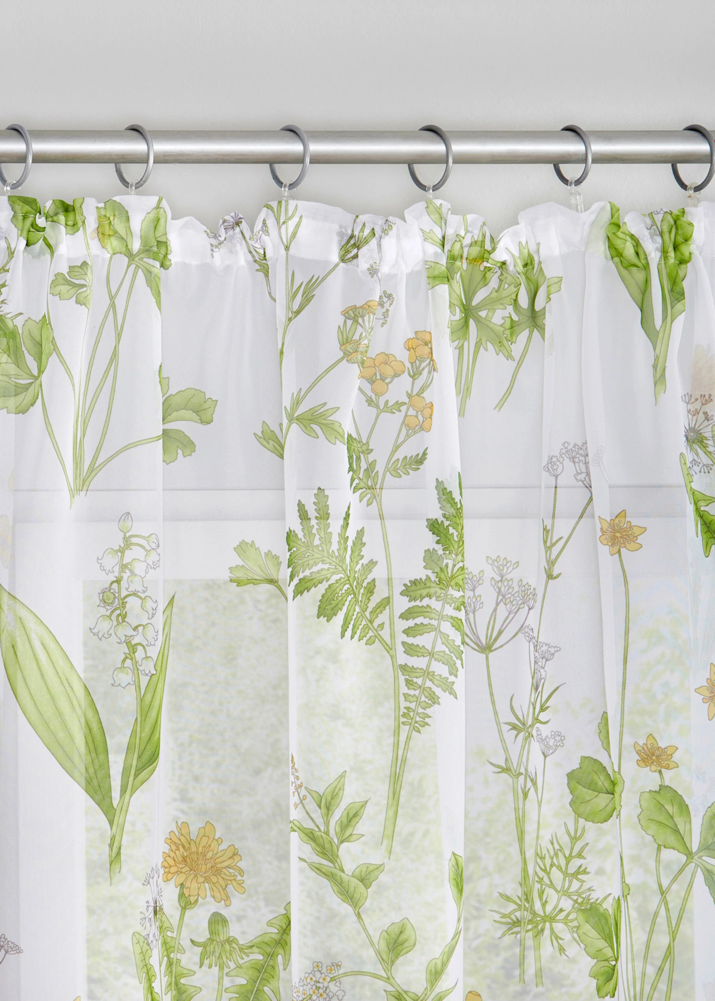Gordijn met bloemenprint (1 stuk) • wit-groen gebloemd • bonprix online shop