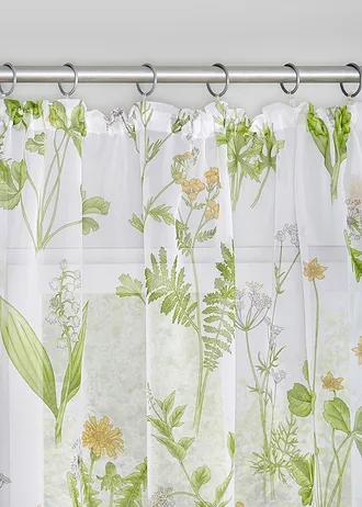 Gordijn met bloemenprint (1 stuk) • wit-groen gebloemd • bonprix online shop