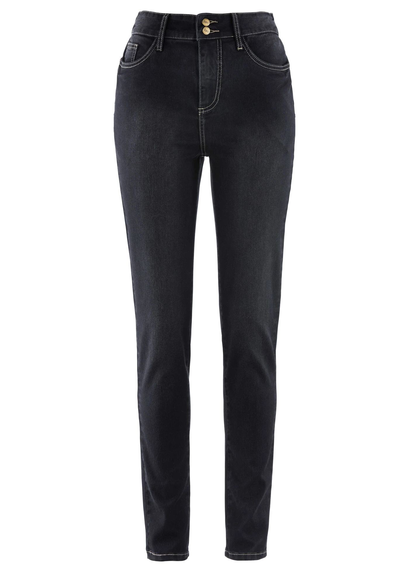 Jean slim taille haute, super extensible • noir denim used • Boutique bonprix