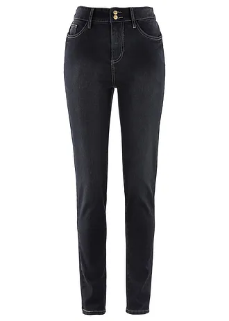 Jean slim taille haute, super extensible • noir denim used • Boutique bonprix