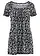 Tuniek, korte mouw, Kleur: zwart-wit paisleyprint