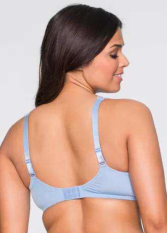 Beugel bh met sierlijk kant (set van 2), Kleur: mat blauw+sandbeige