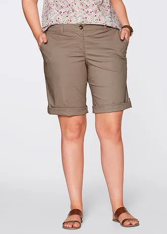 Strečové bermudy, barva: hnědošedá