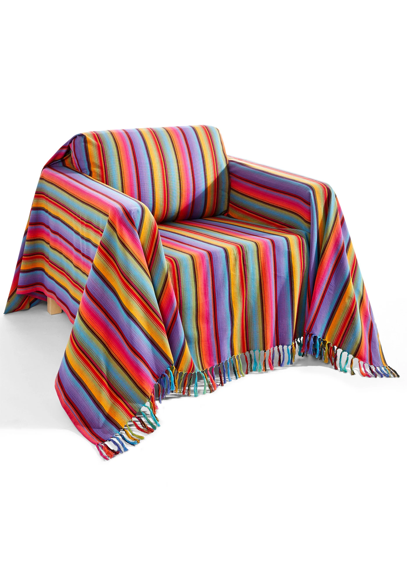 Jeté à rayures • multicolore • Boutique bonprix