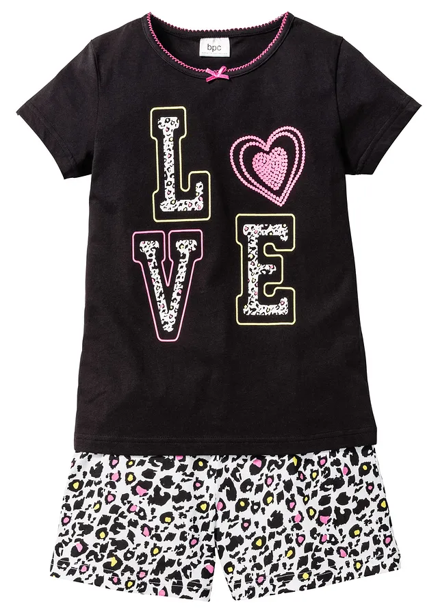 Pijama scurtă 100% din bumbac organic (set/2 piese)