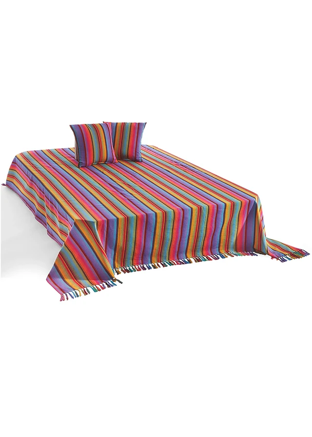 Jeté à rayures, Couleur: multicolore