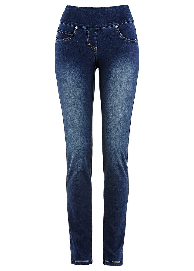 Mega strečové džínsy s pohodlným pásom, Mid Waist, rovné