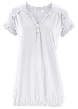 Katoenen shirt, korte mouw, Kleur: wit