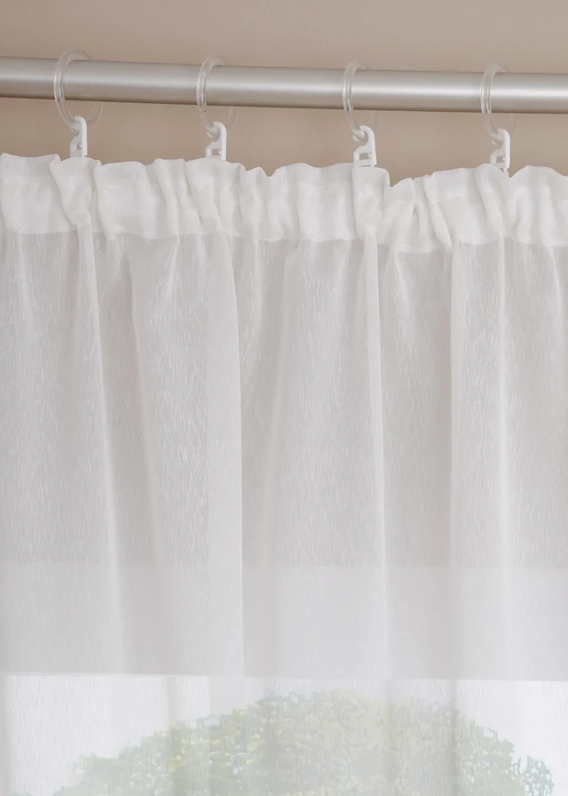 Store voilage à la fine texture sablée, Couleur: blanc