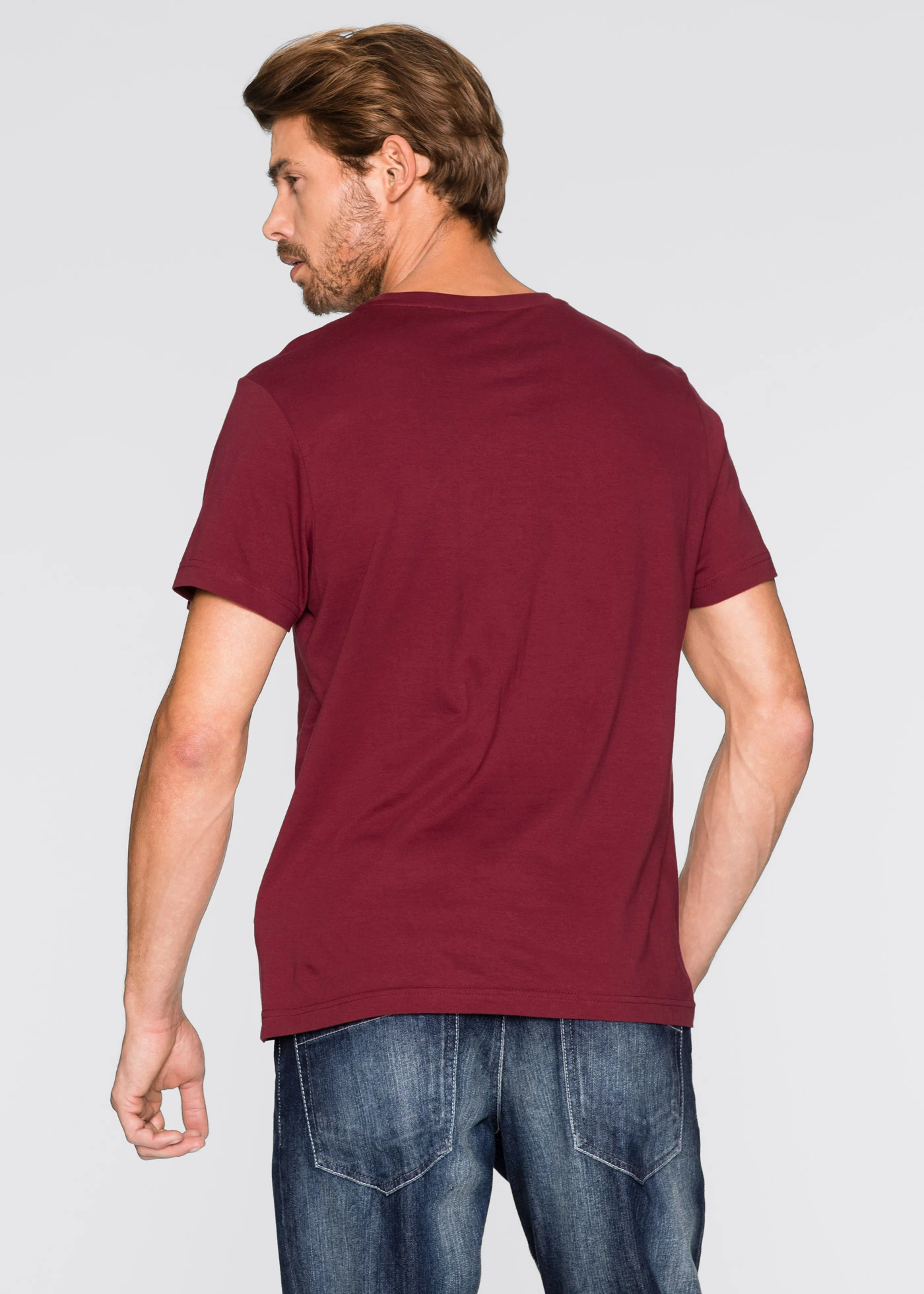 Tričko (3 ks v balení) • bordó + tmavě zelená + bílá • bonprix obchod